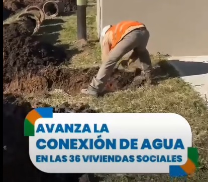 AVANZA LA CONEXIÓN DE AGUA EN LAS 36 VIVIENDAS SOCIALES