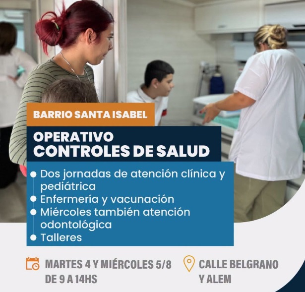 LA MUNICIPALIDAD DE BRANDSEN REALIZARÁ UN OPERATIVO INTEGRAL DE SALUD EN EL BARRIO SANTA ISABEL