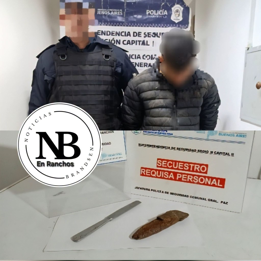 RANCHOS: UN HOMBRE FUE APREHENDIDO POR AMENAZAR CON UN CUCHILLO A UNA FAMILIA EN SU VIVIENDA